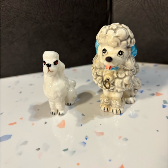 Other - 2 Vintage Goebel? Poodles Mid Century Ceramic Spaghetti Miniatures Decor Rare!